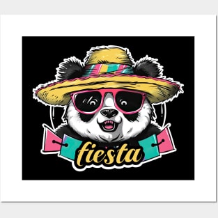 Cute panda cinco de mayo fiesta Posters and Art